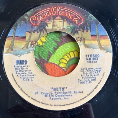 Kiss Beth / Detroit Rock City 7'' 45 RPM Vinyl Record Casablanca 863 G