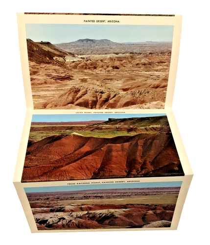 Petrified Forest & Painted Desert Arizona Fold-Out Postcard Book Vintage 1964 - Picture 4 of 6