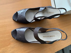 Costume National $690 grey leather wedge slingback sandals  EU38 US 7.5 — photo 2