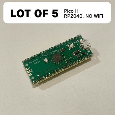 [LOT OF 5] Raspberry Pi Pico H RP2040 Compatible Board - MicroUSB Breadboard DIY