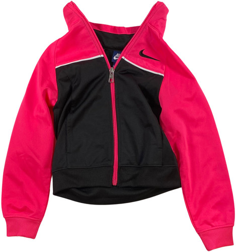NIKE pink and black track jacket (size M girls) (used)