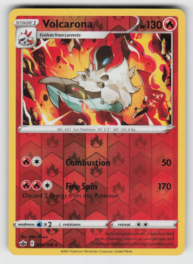 Reverse Holo Volcarona 024/198 Rare Chilling Reign Near Mint