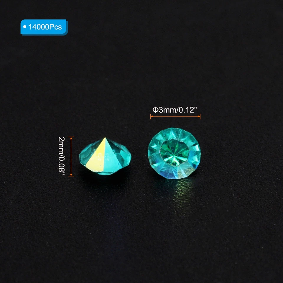 14000Pcs Acrylic Wedding Table Diamonds 3mm Crystals Gems Teal AB Foto 2 de 4