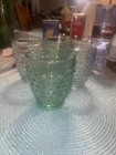 Vintage Style Martha Stewart Hobnail Milk Lt Green Glass Cup Tumbler 4" x 3.25"