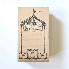 PET SHOW WINNER'S STEPS Unbranded Rubber Stamp Dog Cat Fair Carnival Podium ds12