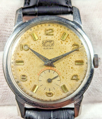   UMF RUHLA 15 JEWELS   MEN VINTAGE WRISTWATCH FROM GERMAN 1950'S! RARE