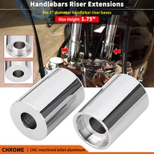 Chrome 1.75" Handlebar Riser Extension For Harley 1" Bars Softail Dyna Sportster