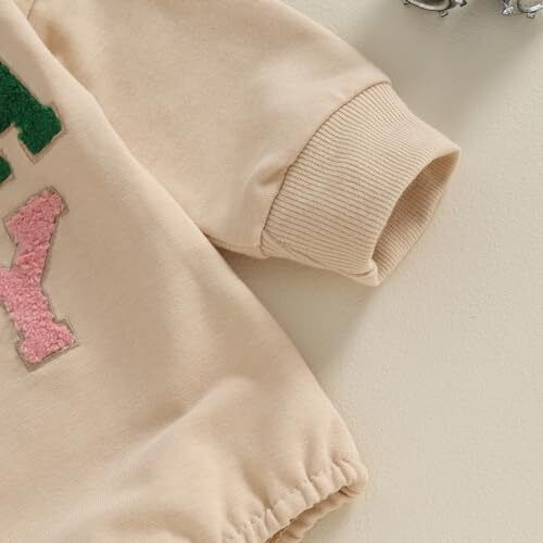 Newborn Baby Girl Boy Sweatshirt Romper Long Sleeve 0 12-18 Months Q22 Apricot - Picture 4 of 7