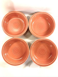 4 FIESTA Fiestaware Soup Cereal BOWLS Persimmon Orange HomerLaughlin73 HLC Ware