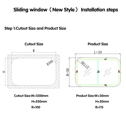 RV Horizontal Slide Window Universal W/DOT 24-30-35-36-42-48