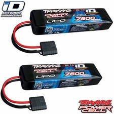 Traxxas 2869X 2S 7.4V 7600mAh 25C LiPo Battery w/ iD Connector  2 Pack Combo 