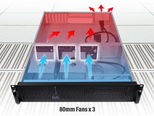 Rosewill 2U Server Chassis Rackmount Case, 4x 3.5" Bays, 2x 2.5" Devices, E-ATX - Picture 4 of 7