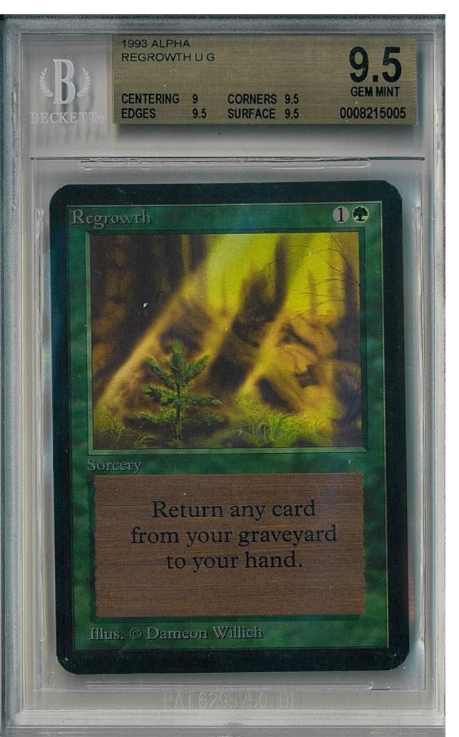 MTG Magic the Gathering Alpha REGROWTH BGS 9.5 (9,95,95,95) low pop NM/MINT