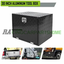 30"Aluminum Stripes Plated Tool Box Underbody Truck Pick Up Truck Bed RV Trailer