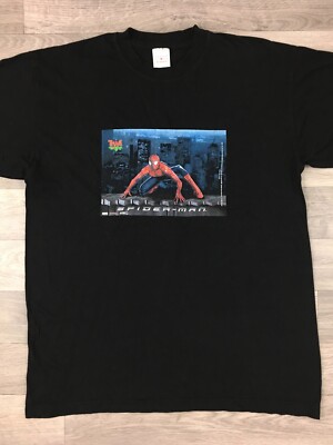 Vintage 2002 Movie Promo Spider-Man T Shirt Men's Large Black
