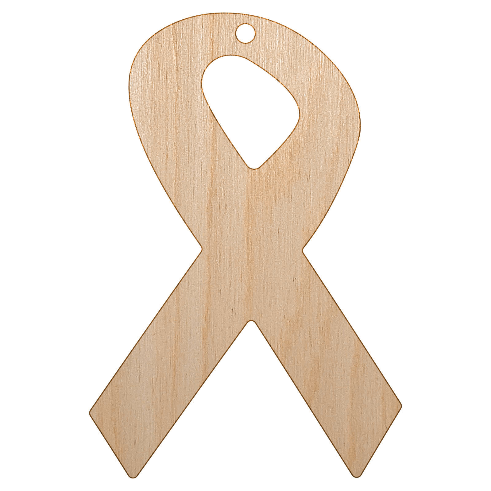 Solid Unfinished Wood Awareness Ribbon DIY Christmas Tree Ornament Craft