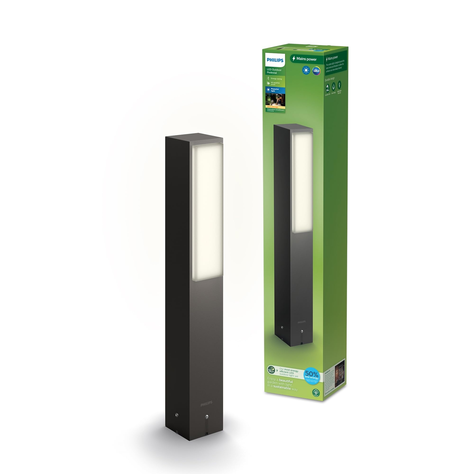 Philips LED Stratosphere Ultra Efficiente Paletto per Esterni, Luce