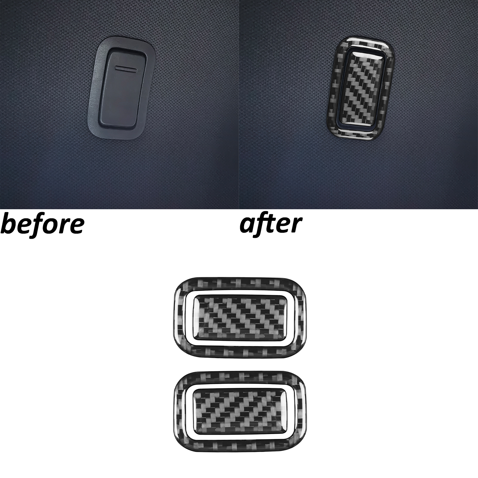 Real Carbon Fiber Interior Roof Hook Panel Trim For Benz S-Class W222 2013-2020