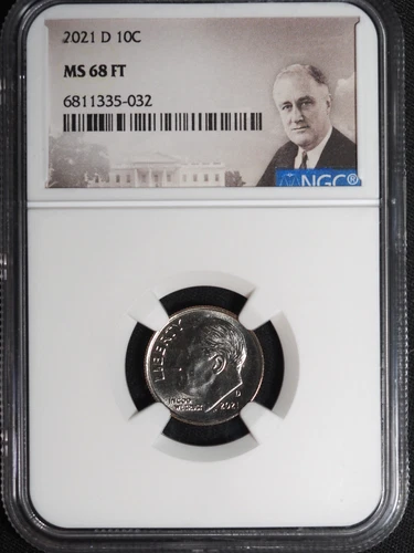 2021-D NGC Graded MS68 FT (Full Torch) Roosevelt Dime #032