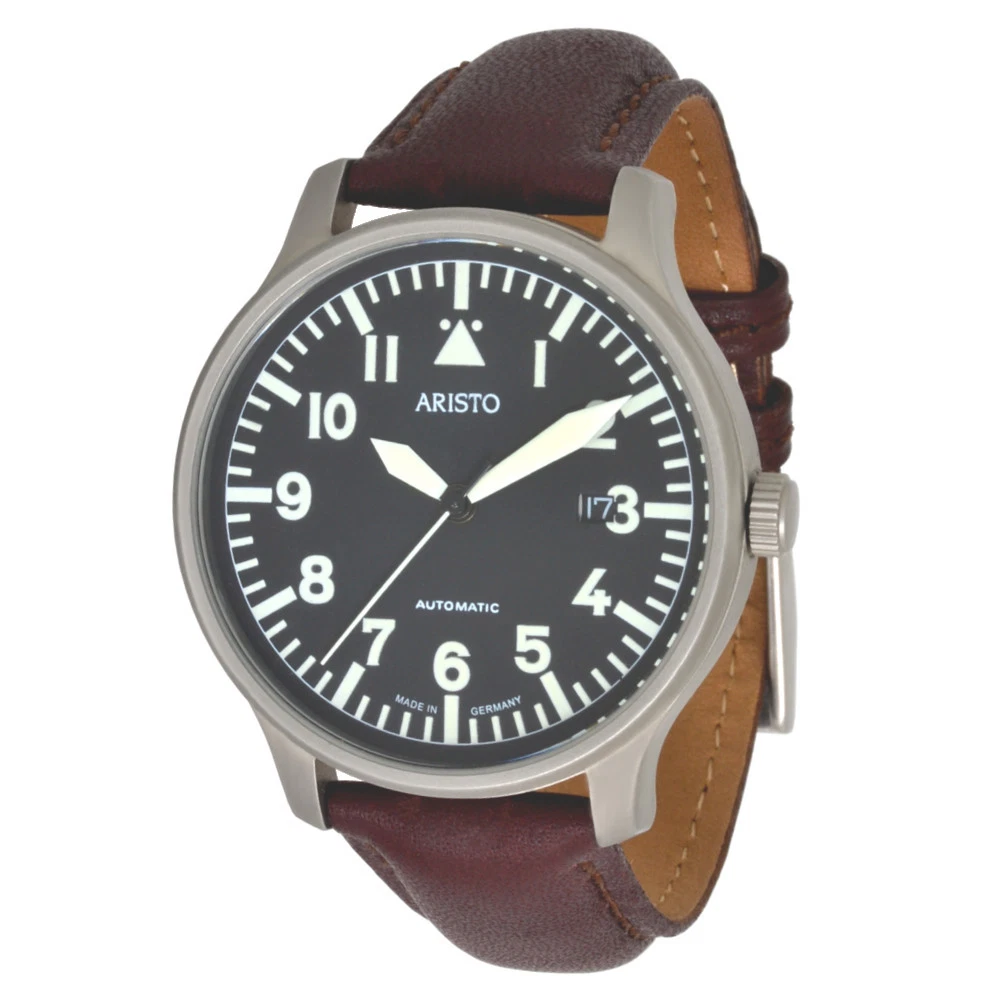 Aristo 3H143A Orologio Automatico Uomo Acciaio - Made In Germany Con Datario