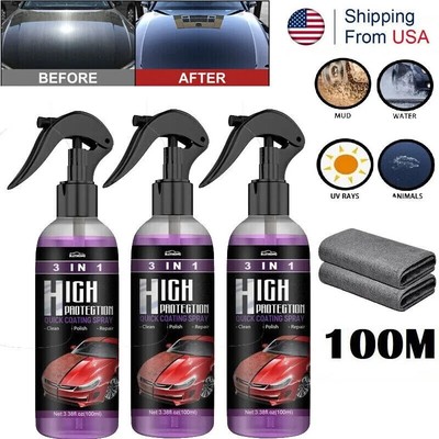 3X Car Scratch Repair Nano Spray Scratch Remove Ceramic Coating Paint Sealant US