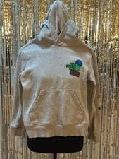 North Face big boys camp fleece pullover hoodie boys size M or 10 gray w/ patch