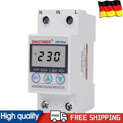 230VAC Voltage Protector Single Phase Adjustable KWH Volt Amp Sensor for House