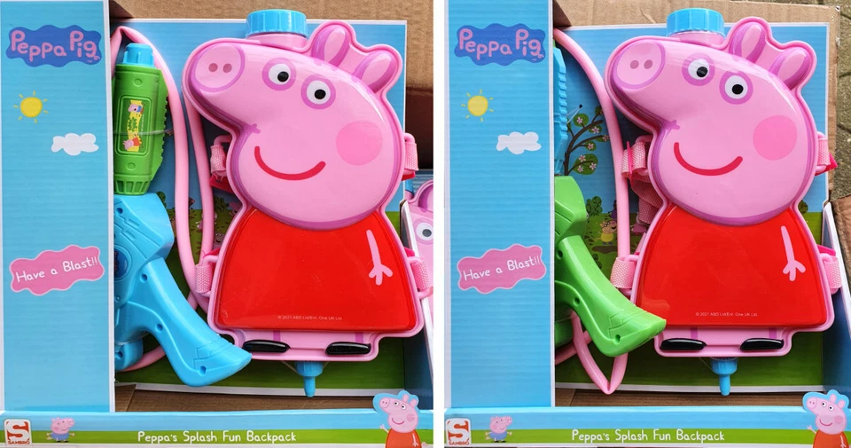 SAMBRO / SPINMASTER Peppa Pig Wasserpistole mit Rucksack Spritzpistole Wasser Pistole