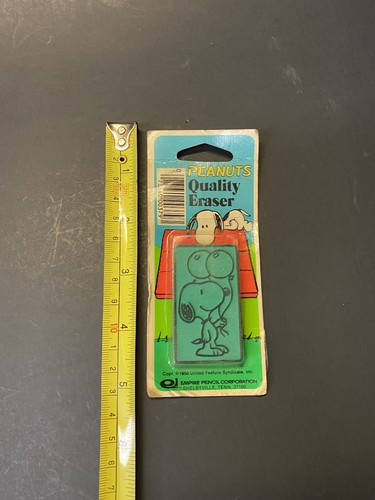 Vintage 1980s The Peanuts Quality Eraser NOS in Original Package - Picture 2 of 4