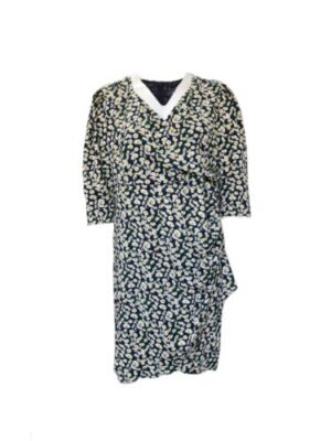 Marina Rinaldi Damen Marineblau Defile Blumenmuster Shift Kleid Nwt