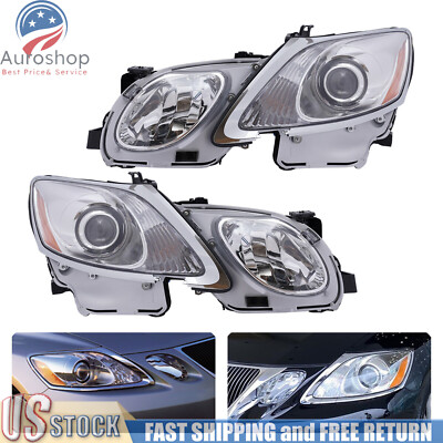 HID/AFS Headlights Chrome for Lexus GS300 GS350 GS450h GS460 2006-2011 LH + RH