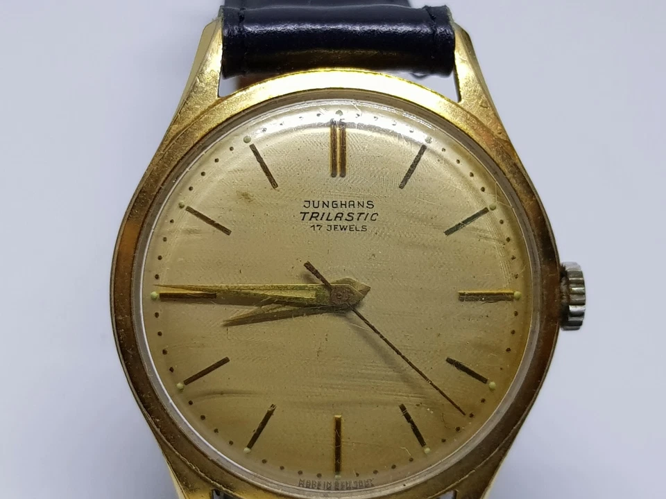 Hermoso reloj mecánico Junghans trilástico alemán vintage de los años 40 Foto 3 de 4