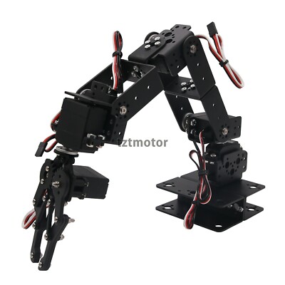 DIY Aluminium 6 DOF Mechanical Robotic Arm Clamp Claw Mount Robot Tool Kit #USA