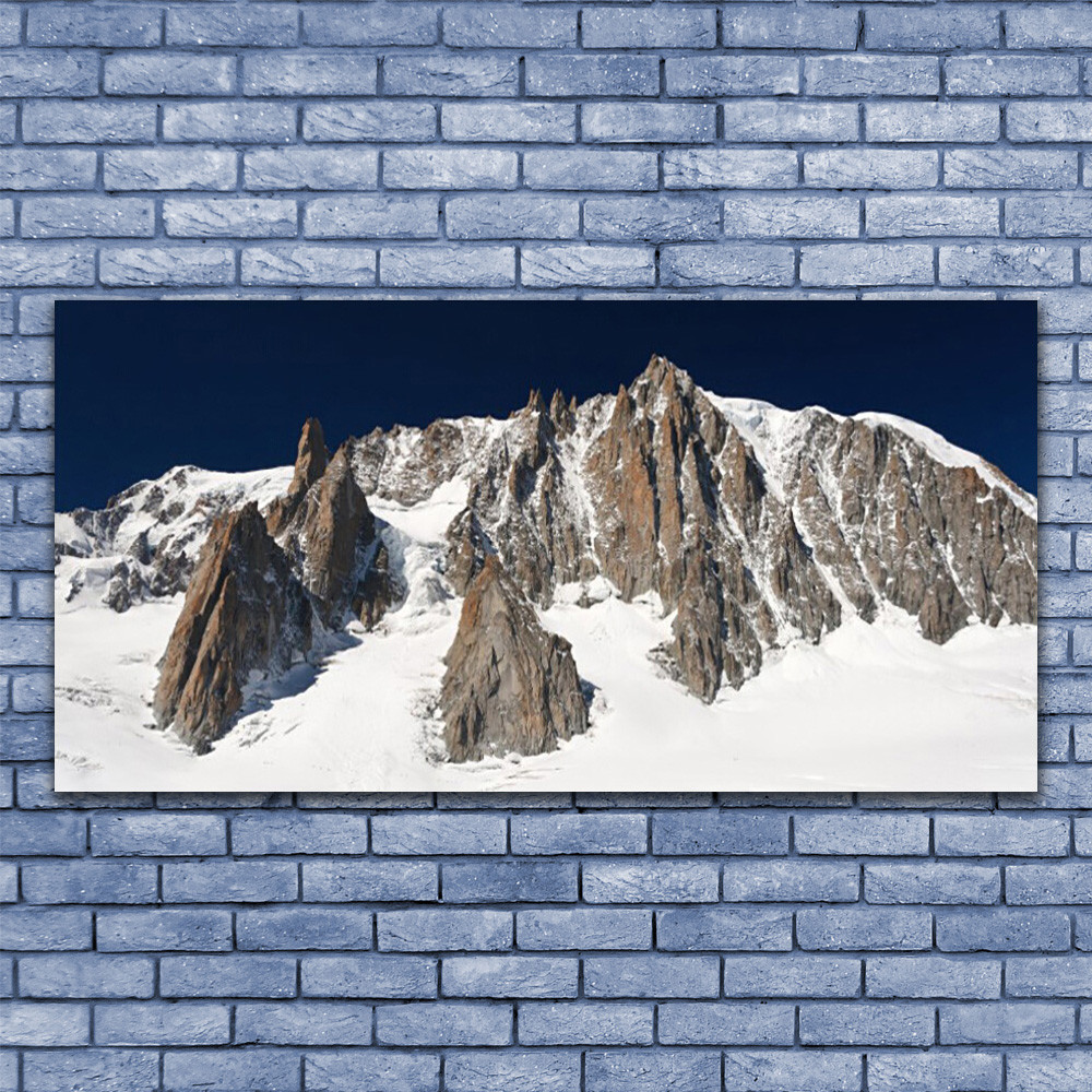 Tableau Plexiglas 140x70 cm Paysage Neige Montagne Grand Format Lumineux