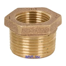 2" x 1" Lead-Free Brass Hex Reducer Bushing 125# Threaded NPT BR12090641