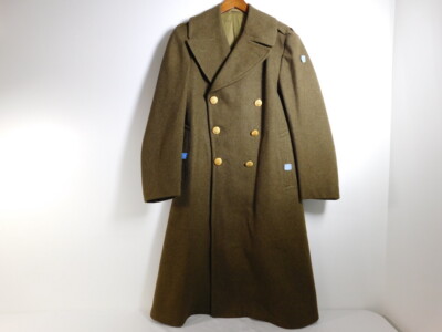 NEW US Army Wool Overcoat Trench Coat sz Mens 36R WW2 1948 Re
