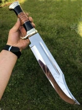 Custom Handmade D2 18" Hunting Crocodile Dundee High Polish Survival Bowie Knife