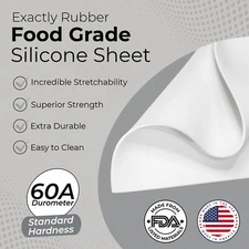 Thin White Silicone Rubber Sheet 60A 1/32" x 9 x 12 Food Grade Gasket Material