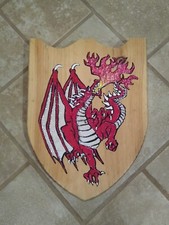 MEDIEVAL TIMES WOODEN SHIELD / WOODEN RENAISSANCE SHIELD /DRAGON SOUVENIR SHIELD