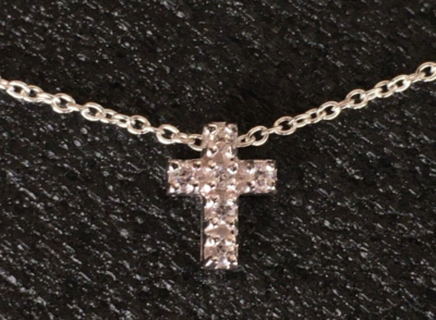 VTG .925 Sterling Silver SU Italy Dainty Slider Cross Pendant