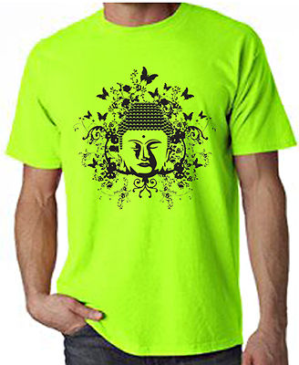 BUDDHA SCHMETTERLING NEON T-SHIRT - Buddhistische Yoga Meditation Buddhismus - KOSTENLOSER VERSAND