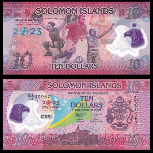 Solomon Islands 10 Dollars, 2023, Polymer, 17th Pacific Games, P-W39, UNC - Picture 1 of 3