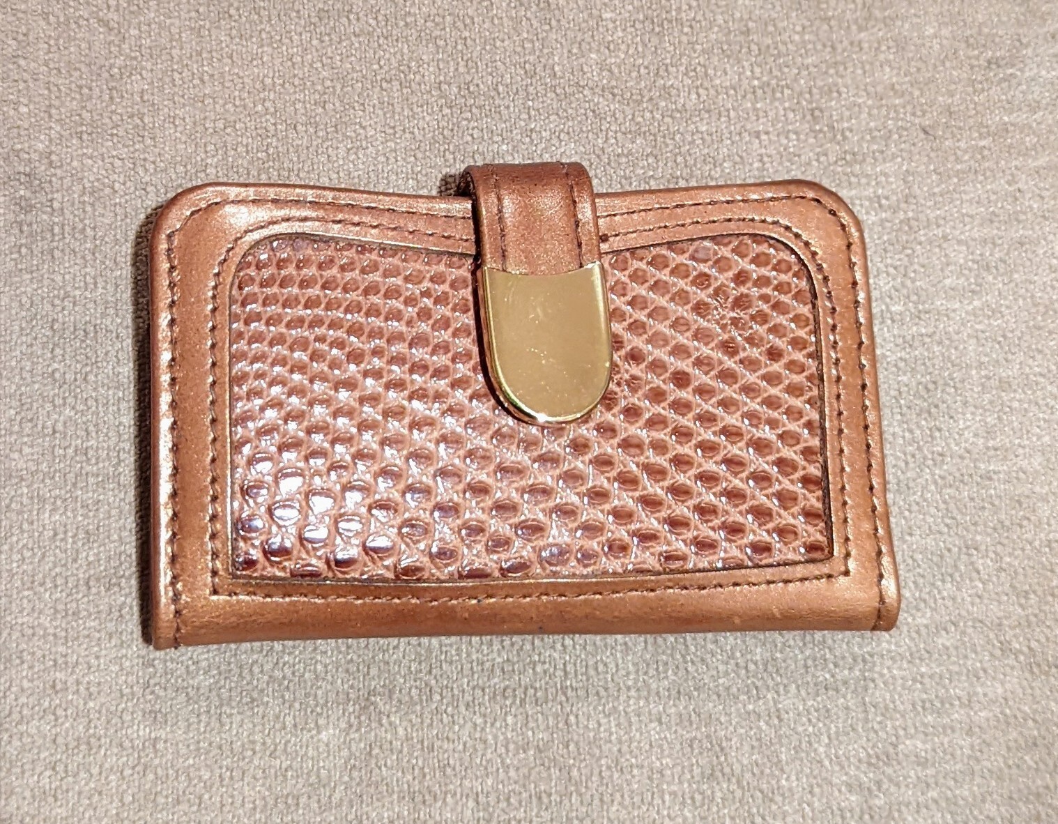 LADY BOSCA Vintage Genuine Lizard Leather Key Wallet… Gem