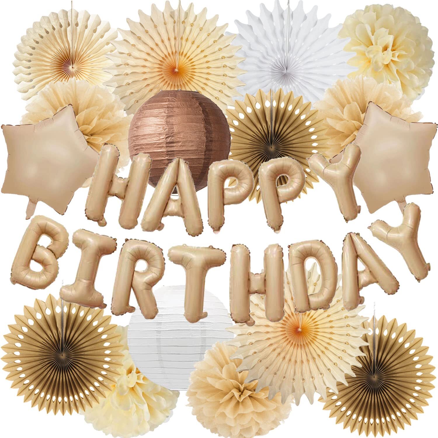 Brown Birthday Party Decorations Rustic Natural Birthday Tan Brown Ivory Pape...