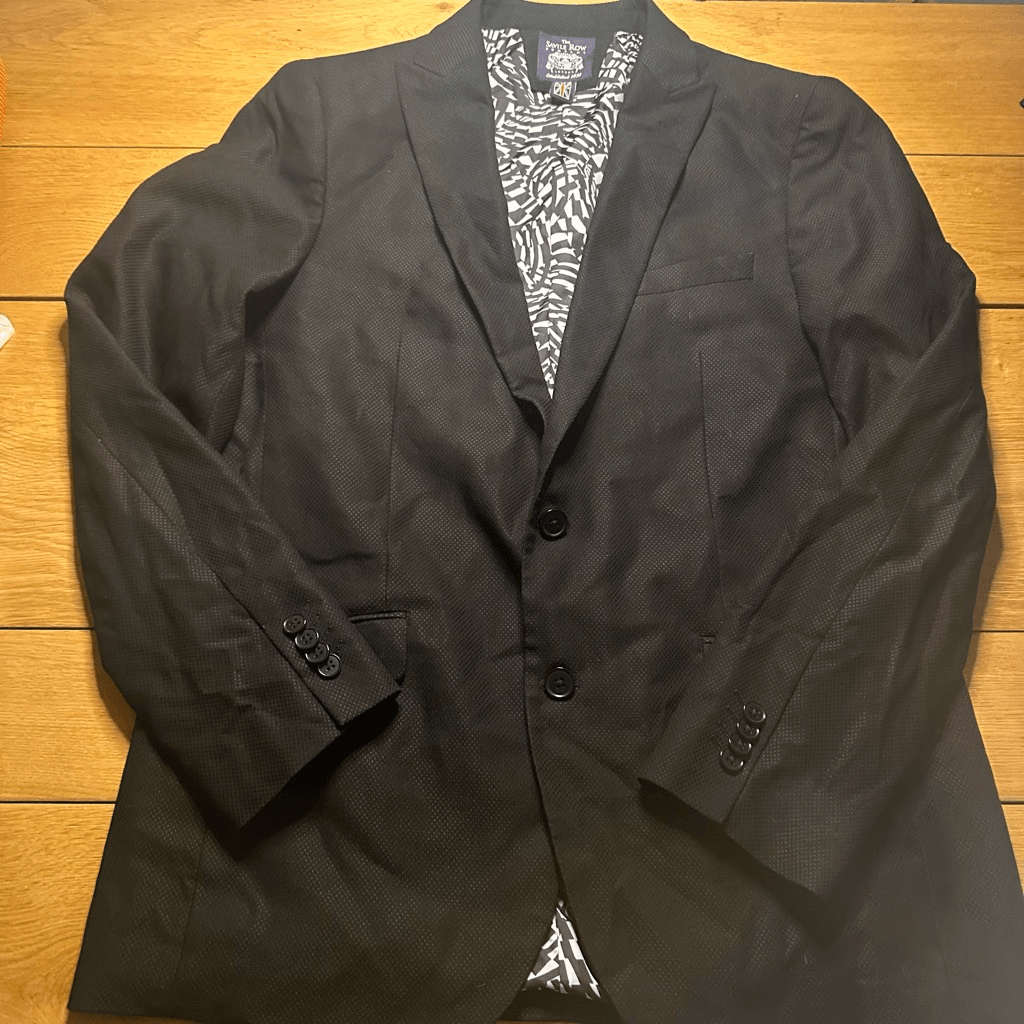 FILA Giacca blazer tuta nuova senza etichette Savile Row 42l nero lancaster