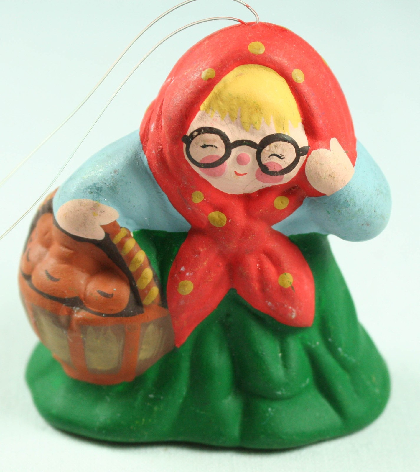 Ceramic Grandma with Basket Christmas Ornament Holiday Home Decoration
