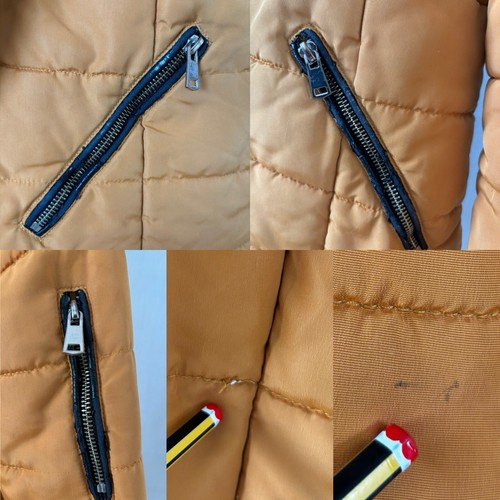 Chaqueta Papaya Matalan Talla 14 Amarillo Mostaza Imitación Piel Capucha Puffer Acolchada LEER - Imagen 12 de 12