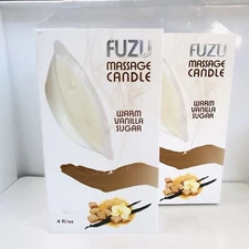 Lot of 2 Fuzu Massage Candle -Warm Vanilla Sugar, 4 fl oz, BNIB