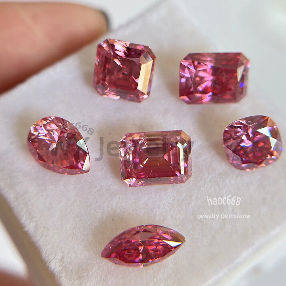 Розовый муассанит муассанит отдельные камни GRA MultiShape блестящая огранка ювелирные изделия VVS - Изображение 4 из 4