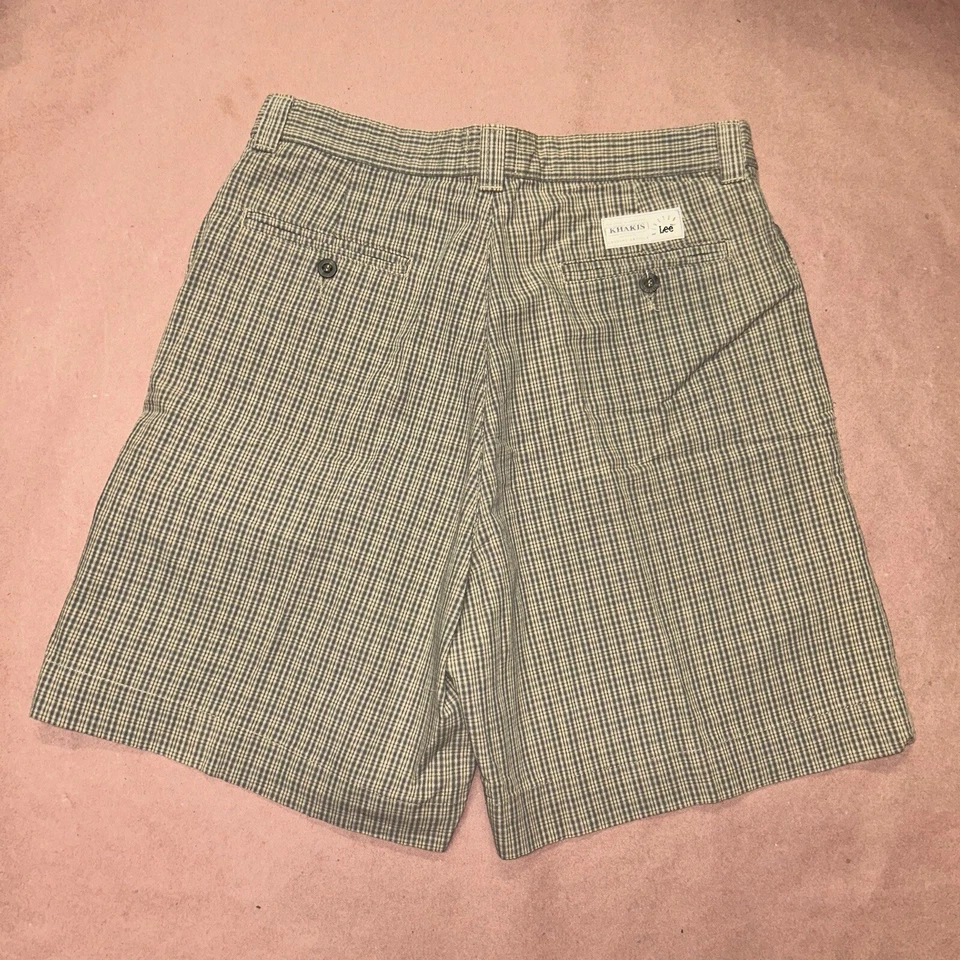 Винтажные 1990-е Rivited Lee Plaid Khakis Шорты, Недостаточный Запас Новые с ценниками, Размер 32